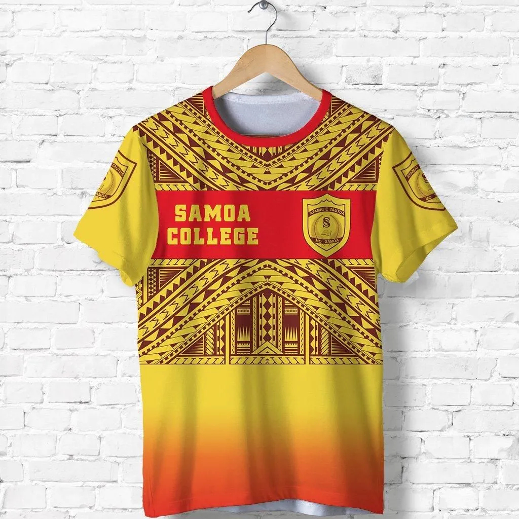 (Custom Personalised) Samoa College T shirt Tattoo Simple Sports Style