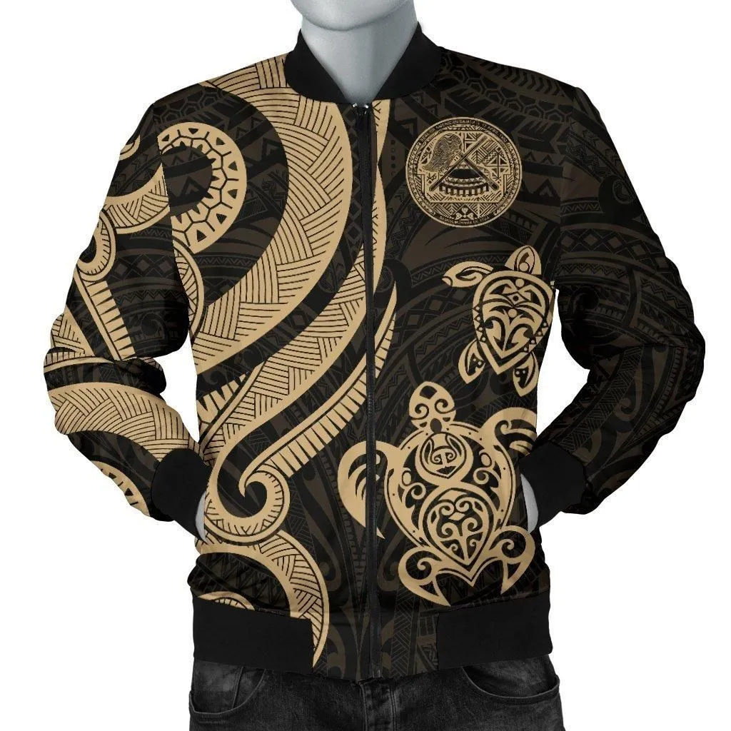 American Samoa Bomber Jacket - Gold Tentacle Turtle
