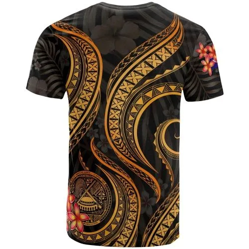 American Samoa Polynesian T Shirt - Gold Plumeria