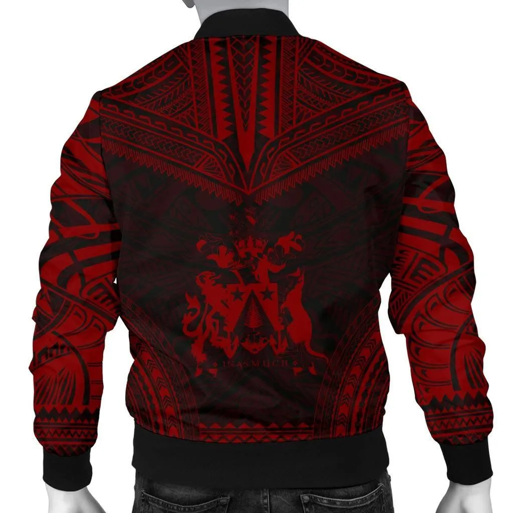 Norfolk Island Polynesian Chief Men's Bomber Jacket - Red Version - Bn10