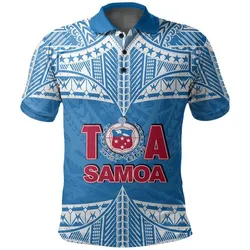 Toa Samoa Rugby Polo Shirt Blue Sky LT6