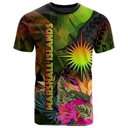 Marshall Islands Polynesian t-Shirt -  Hibiscus and Banana Leaves -BN15