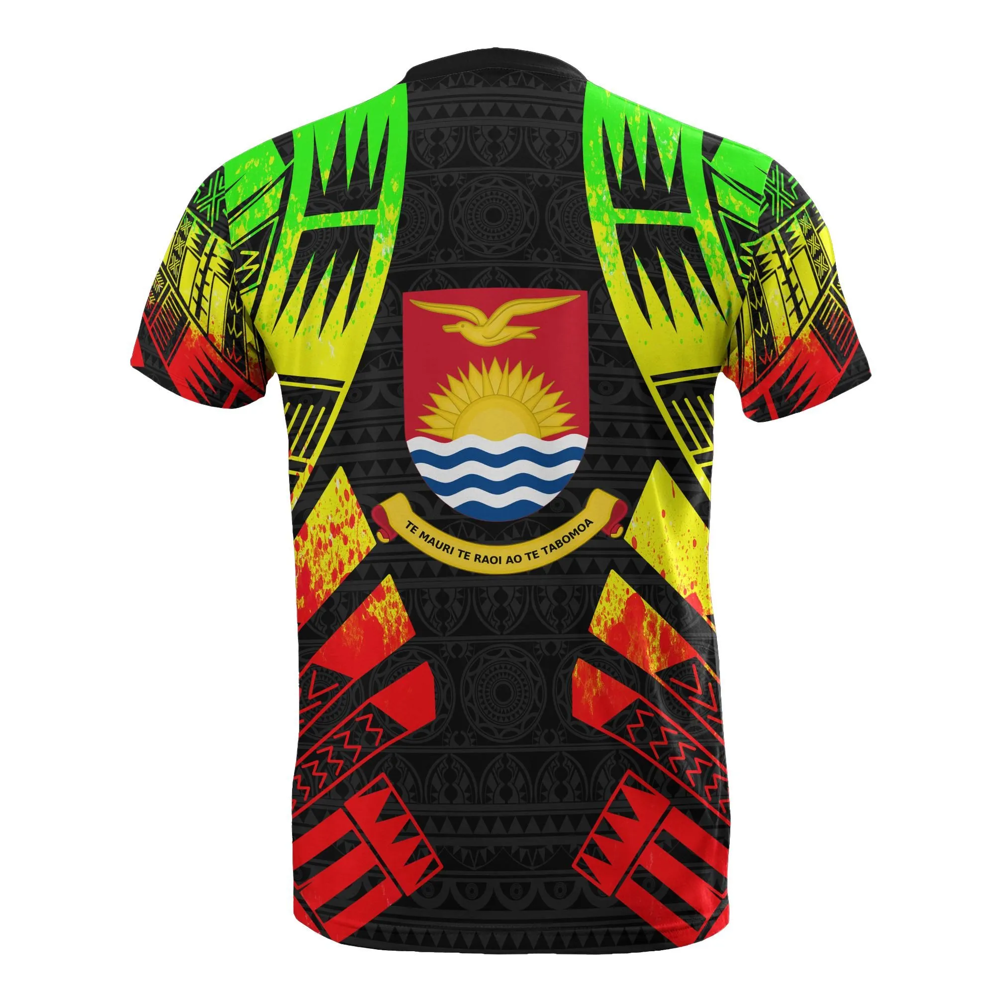 Kiribati T Shirt - Kiribati Coat Of Arms Polynesian Tattoo Reggae Style
