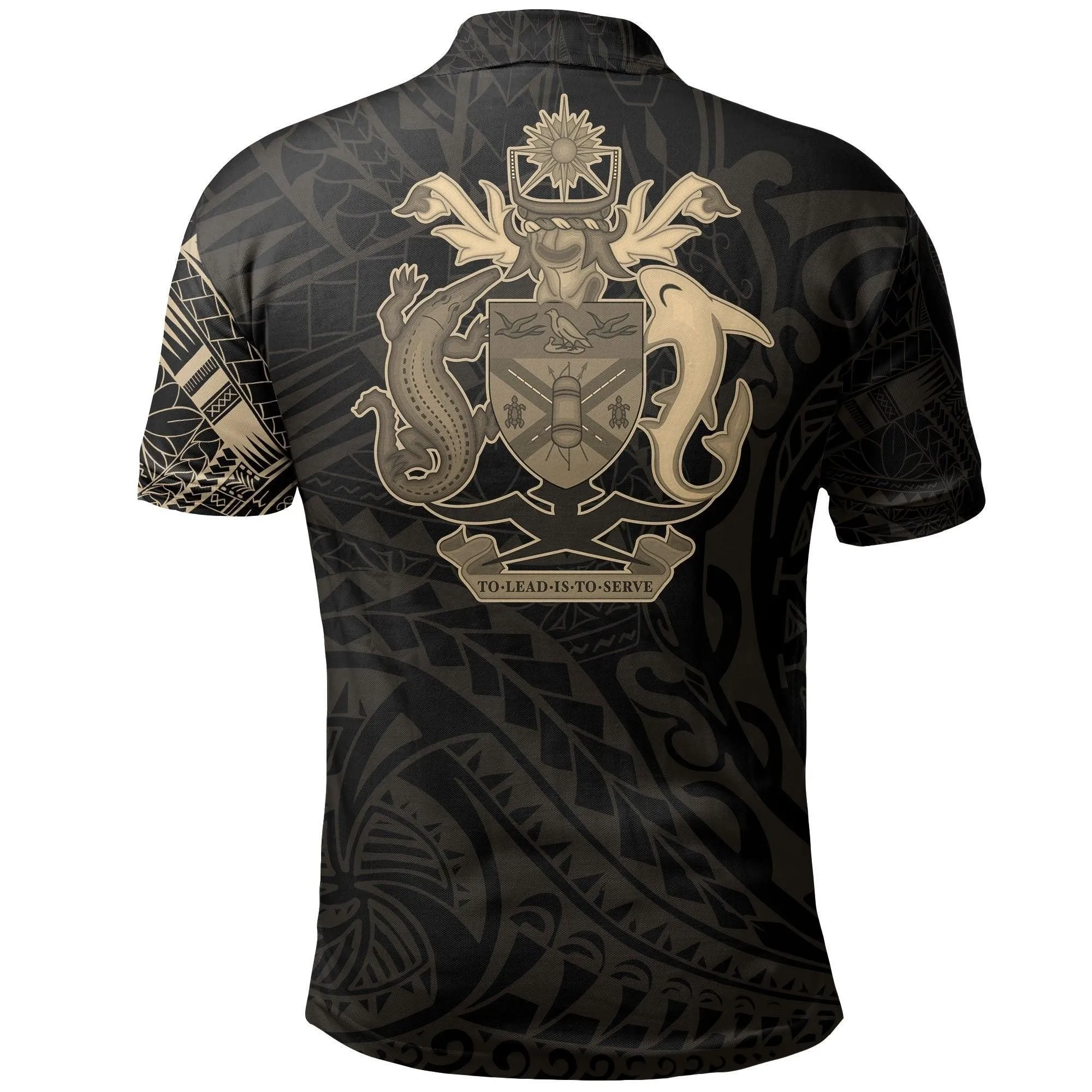 Solomon Islands Polo Shirt - Solomon Islands Coat Of Arms Polynesian Tattoo