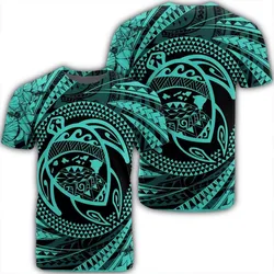 Hawaiian Kanaka Honu Hibiscus Tornando Polynesian Turquoise T-Shirt - AH