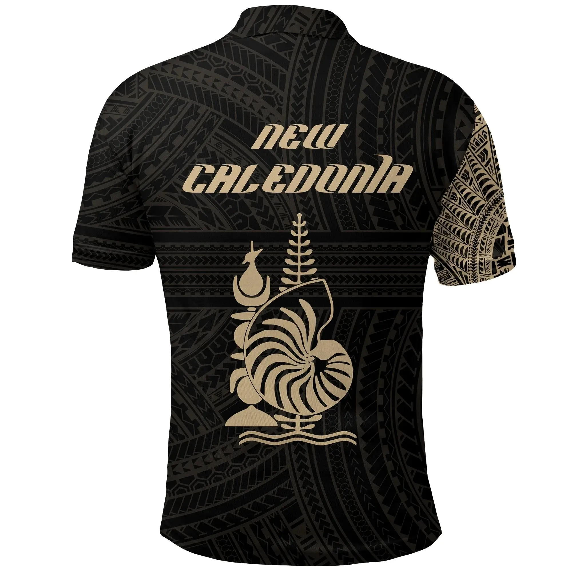 New Caledonia Polo Shirt Polynesian Tattoo Style A31