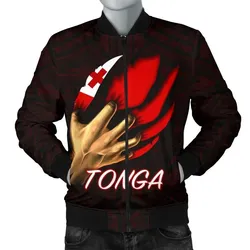 Tonga Men's Bomber Jacket - Tonga In Me (Red) - BN25