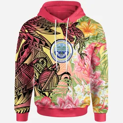 Federated States of Micronesia Hoodie - Flowers Tropical With Sea Animals