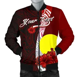Palau Polynesian Custom Personalised Mens Bomber Jacket - Coat Of Arm With Hibiscus