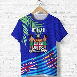 Fiji T shirt Coconut Leaves Rugby Style