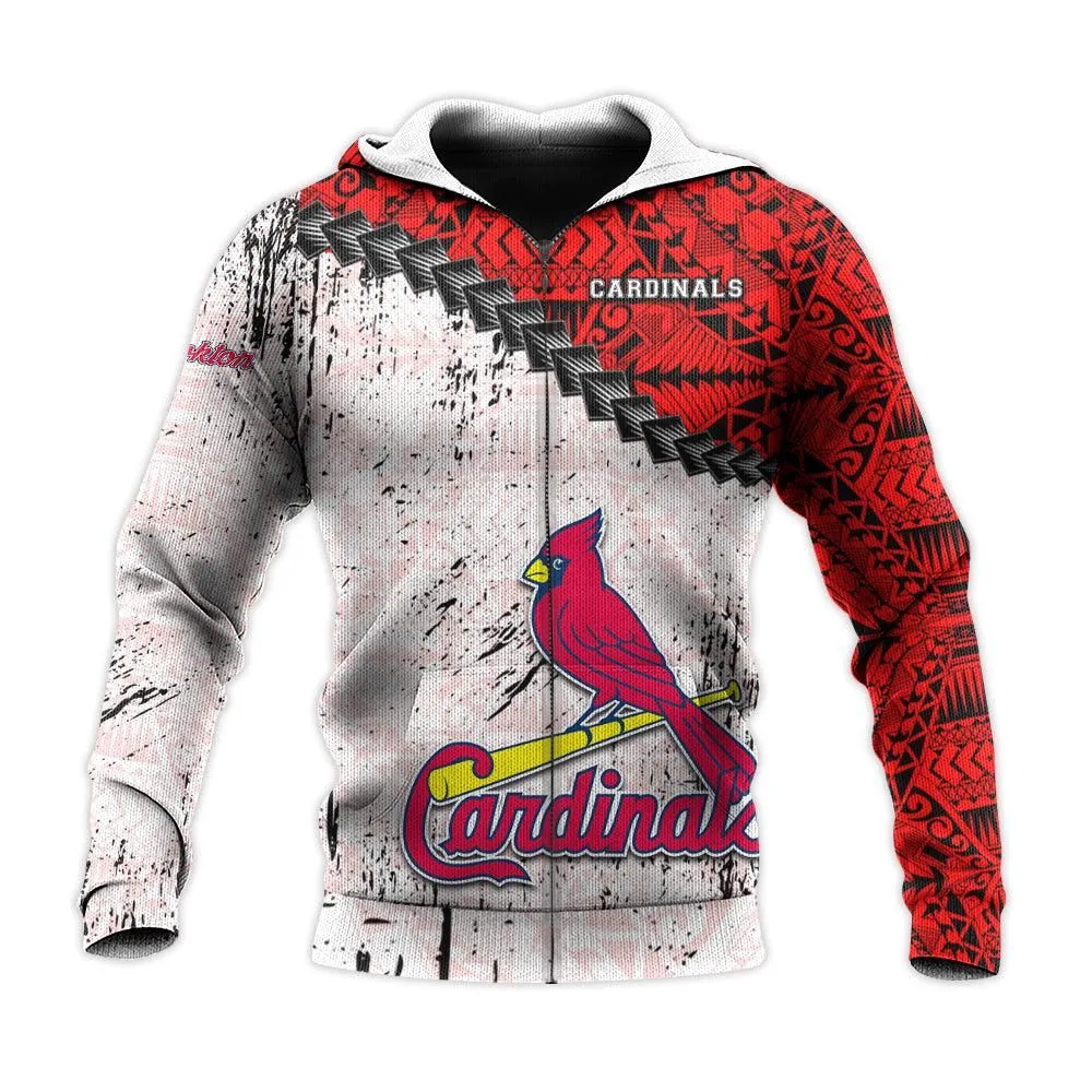 Yorkton Cardinals Hoodie Grunge Polynesian Tattoo - CA BASEBALL