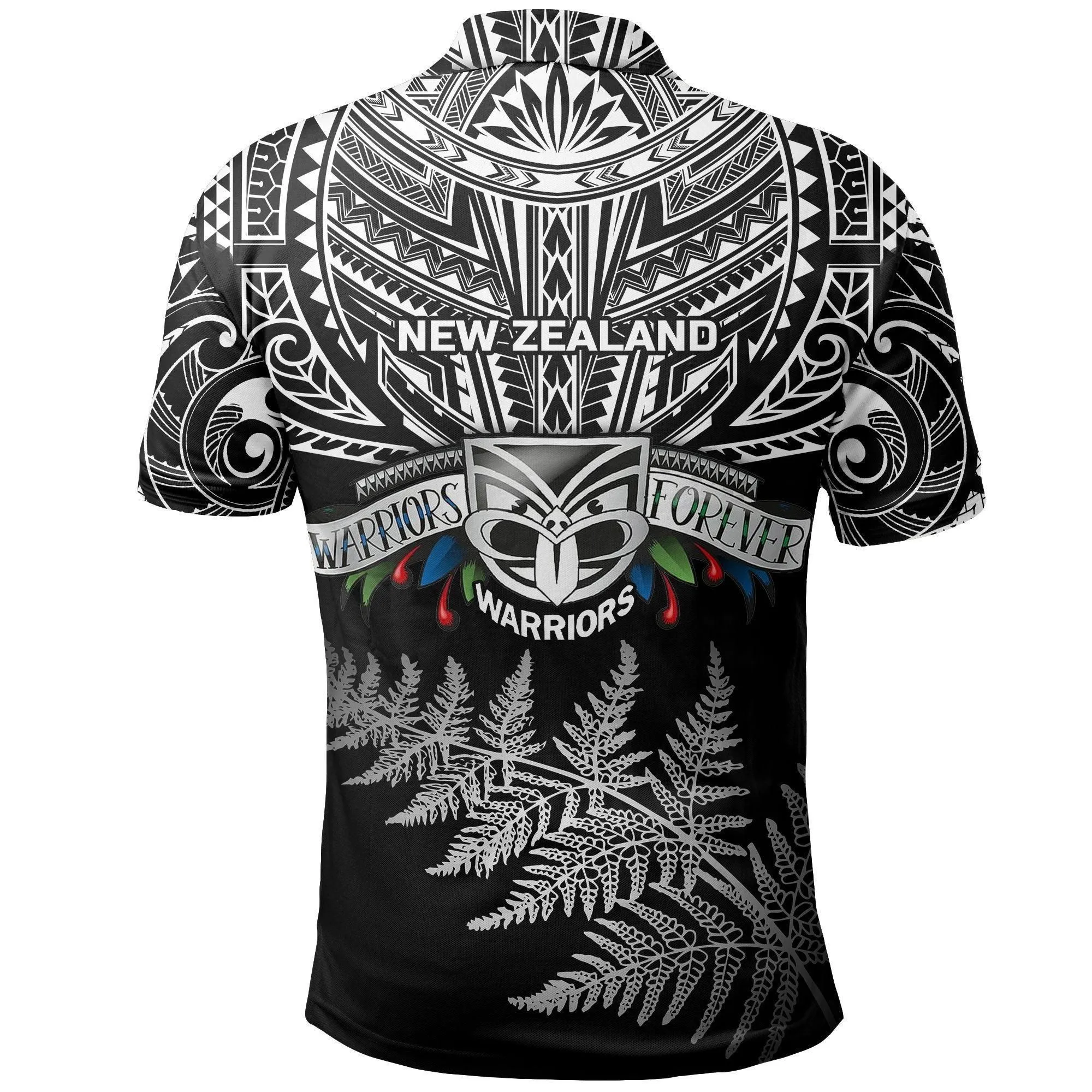 Polynesian Pride Polo Shirt - New Zealand Rugby Polo Shirt Warriors Forever - Silver Fern