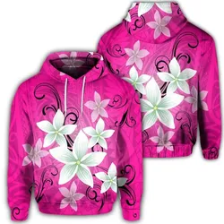 Alohawaii Hoodie - Hawaiian Plumeria Polynesian Hoodie - Pink - AH - J4R