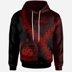 Alohawaii Clothing - Hoodie Samoa - Samoa Coat Of Arms With Polynesian Tattoo Red - BN22