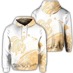 Alohawaii Hoodie - Hawaiian Turtle Polynesian Map Plumeria White Background Hoodie - AH - JR