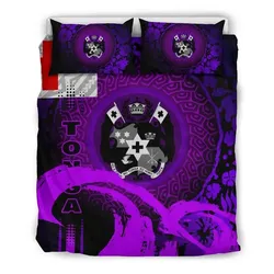 FamilyGater Bedding Set - Cover and Pillow Cases Tonga - Hibiscus And Wave Purple K7