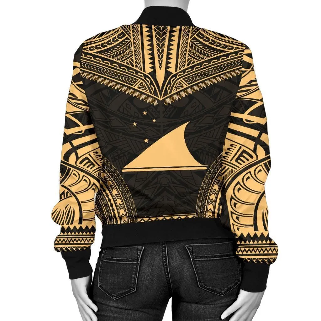 Tokelau Polynesian Chief Women'S Bomber Jacket - Gold Version - Bn10