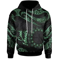 Cook Islands Polynesian Hoodie - Poly Tattoo Green Version