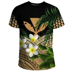 Kanaka Maoli Hawaiian S Polynesian Plumeria Banana Leaves Gold Unisex 3D T-Shirt All Over Print Ozbjm