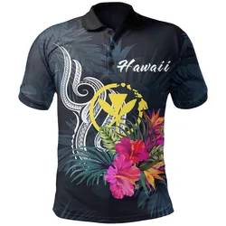 Hawaii Polynesian Polo Shirt - Tropical Flower