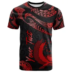 Pohnpei Micronesia Custom Personalised T-Shirt - Poly Tattoo Red Version