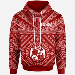 Alohawaii Clothing - Hoodie Tonga - Tonga Seal With Polynesian Tattoo Style (Red) - BN25