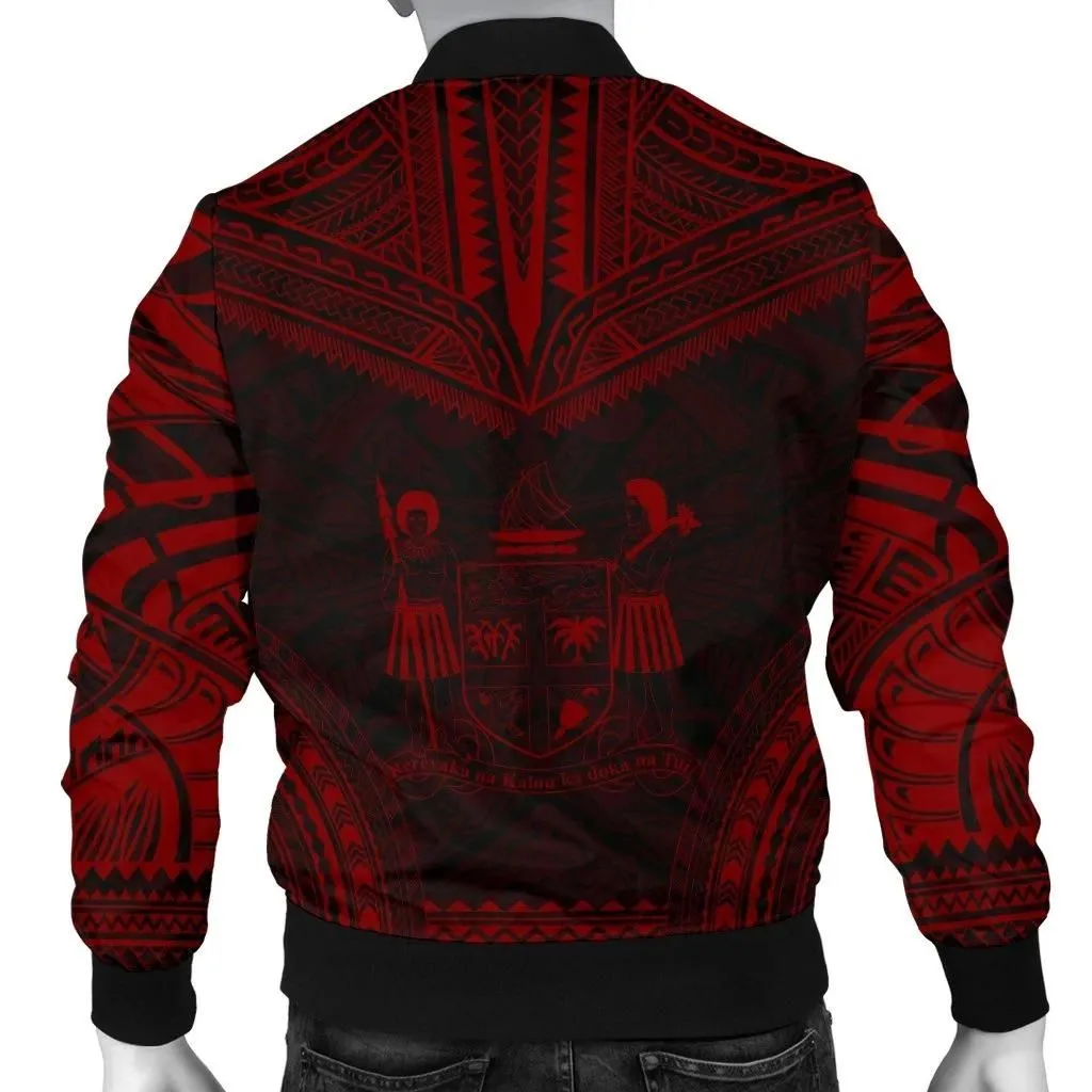 FamilyGater Jacket - Bomber Jacket Fiji Polynesian Chief - Red Version - Bn10