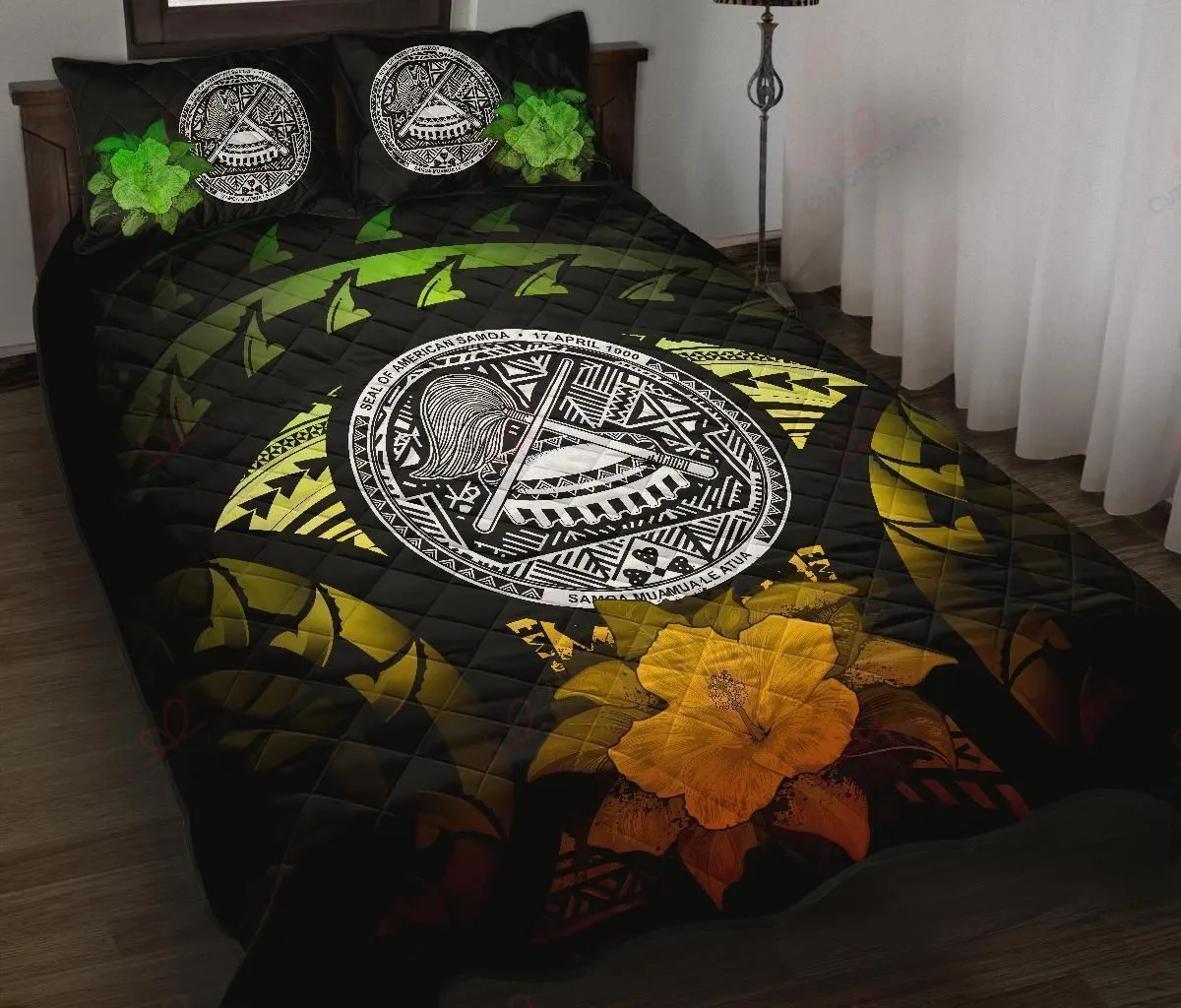 American Samoa Polynesian Hibiscus Reggae Bedding Set Rbsmt Jiobdko