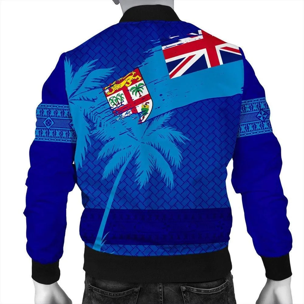 Polynesian Pride Jacket - Fiji Palm Tree Coat Of Arms Bomber Jacket LT10