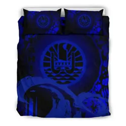 FamilyGater Bedding Set - Cover and Pillow Cases Tahiti - Hibiscus And Wave Blue K7