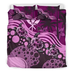 Polynesian Hawaii Pink Turtle Hibiscus A Bedding Set Camligg
