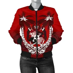 Tonga Polynesian Coconut Women's Bomber Jacket A02