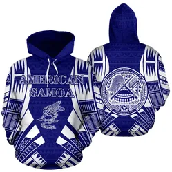 American Samoa All Over Hoodie - Tattoo Blue Version