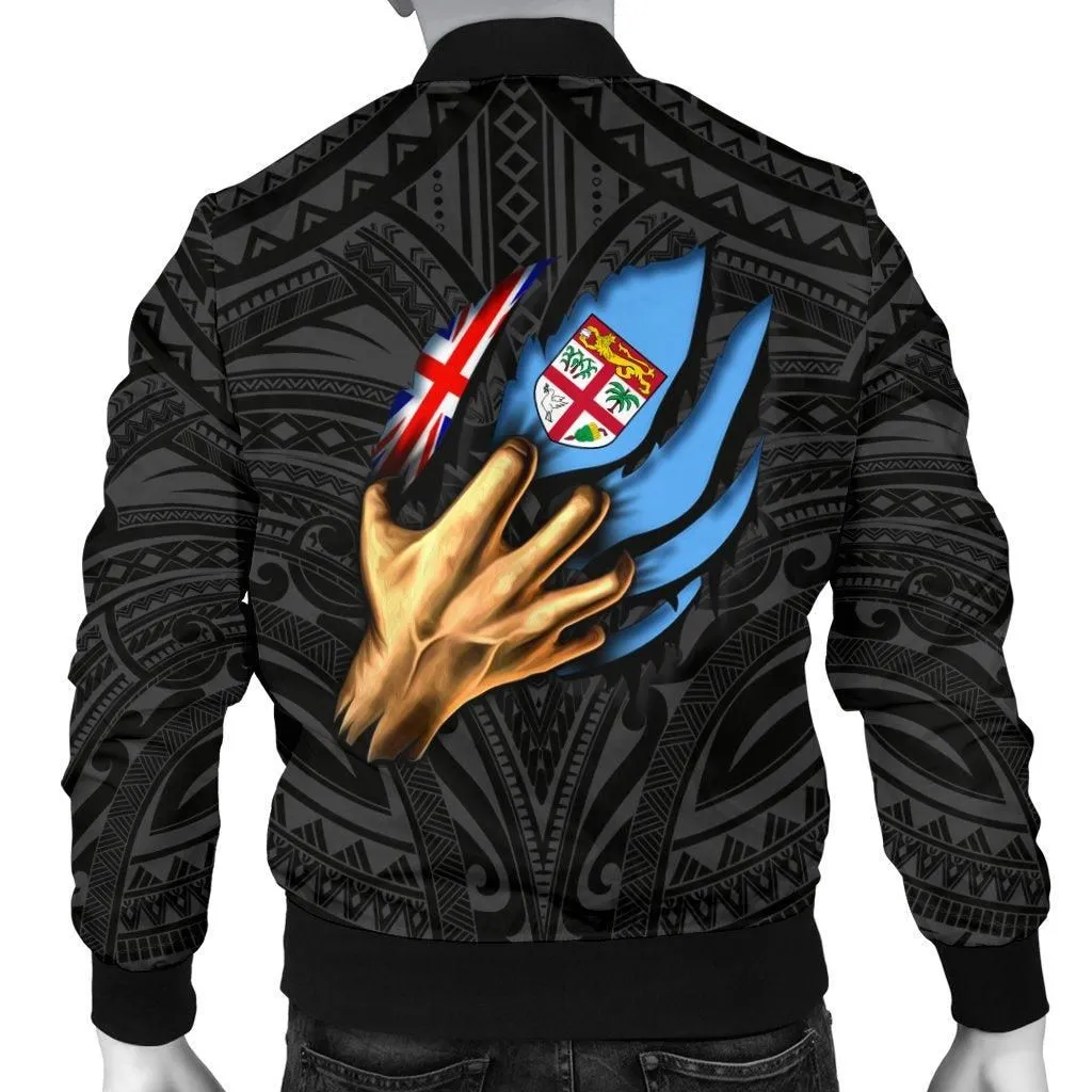 Fiji Mens Bomber Jacket - Fiji In Me (Black)