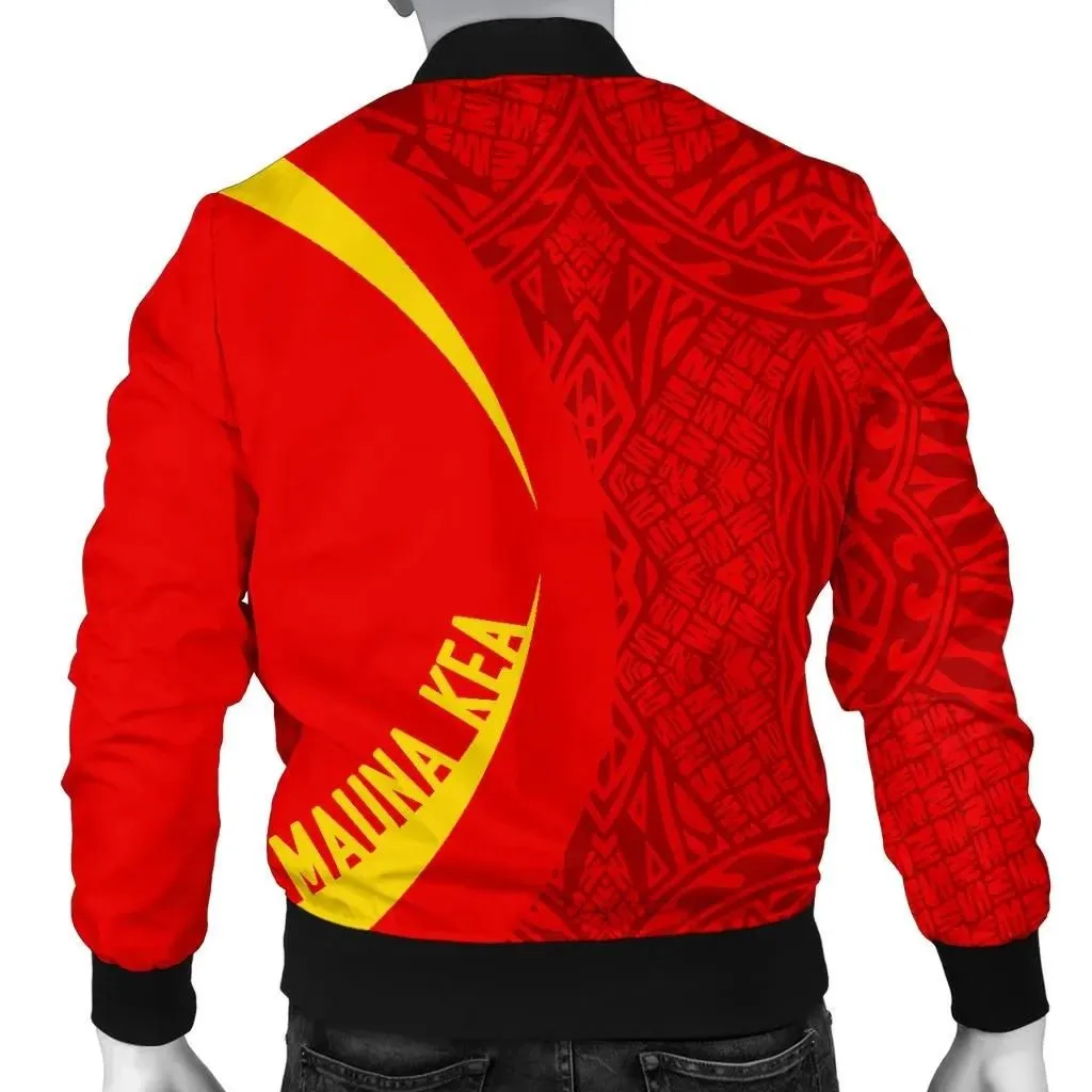 FamilyGater Jacket - Hawaiian Mauna Kea Polynesian Men's Bomber Jacket - Circle Style - Black - AH - J9