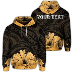 (Personalised) Royal Hibiscus Polynesian Tribal Golden Hoodie