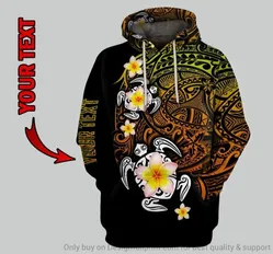 Gift For Turtle Lover Turtle Polynesian Tattoo Personalized Unisex Hoodie