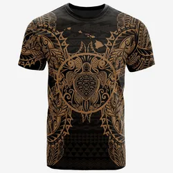 Hawaii Polynesian Gold Turtle Tattoo Unisex 3D T-Shirt All Over Print ONCBG