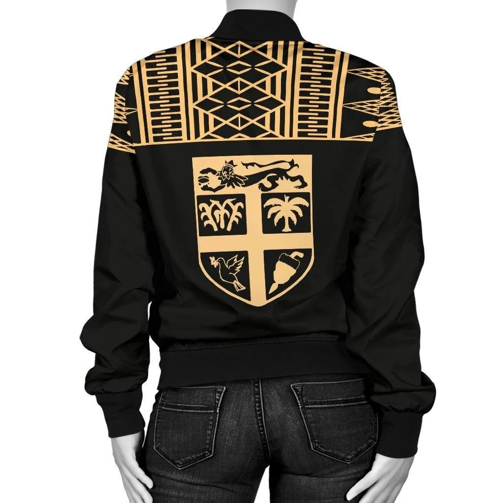 Fiji Womens Bomber Jacket - Polynesian Gold Version