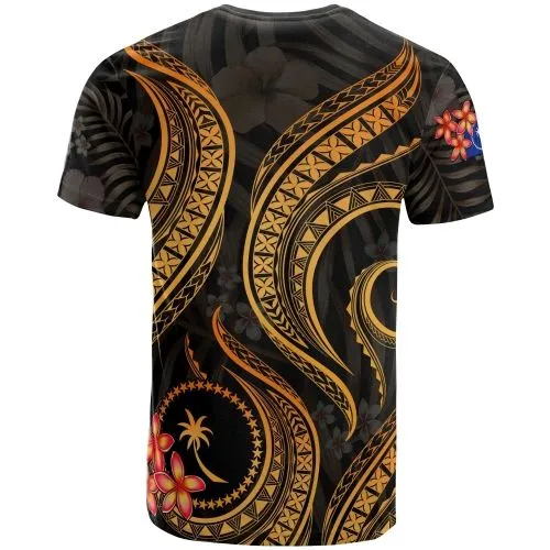 Chuuk Micronesian T Shirt - Gold Plumeria