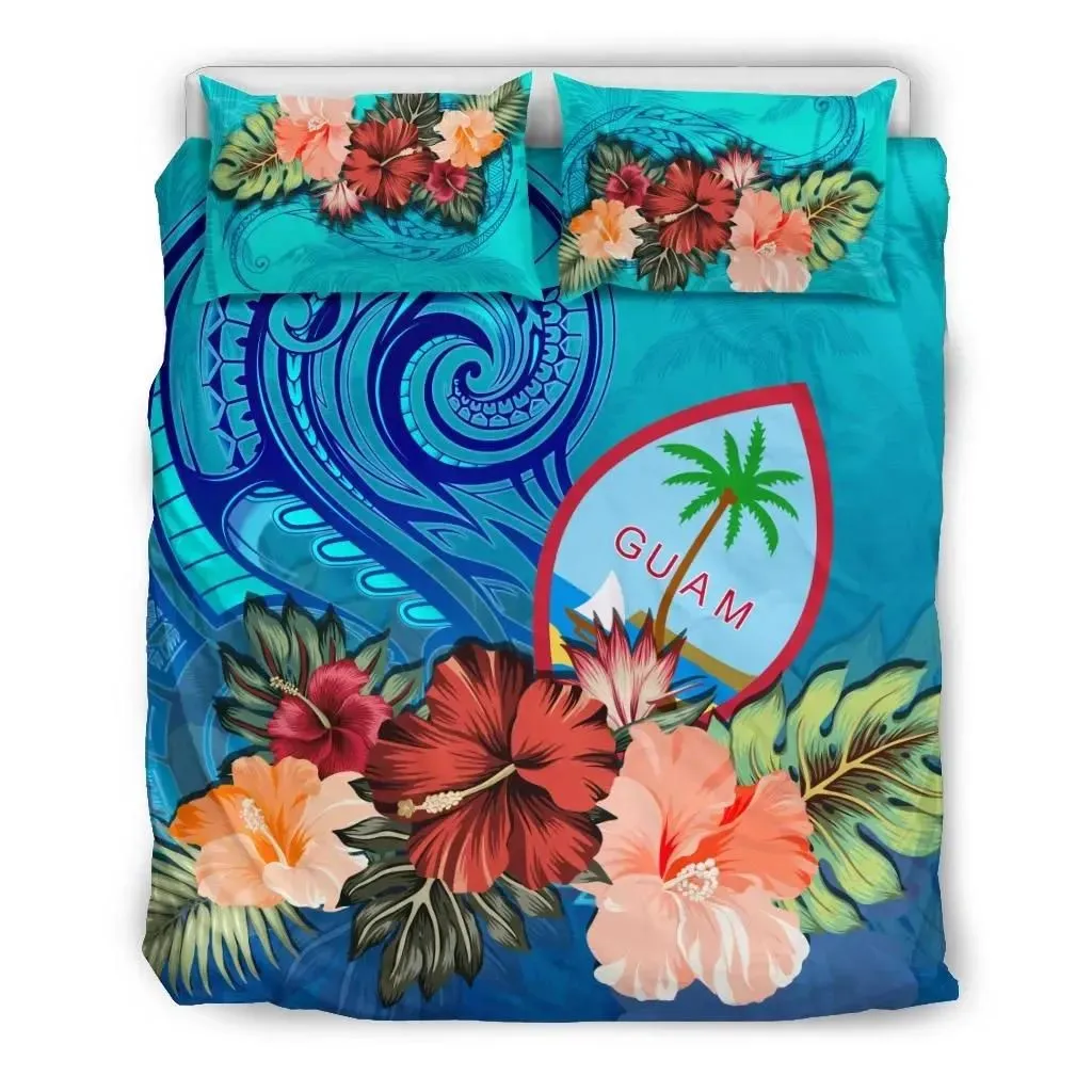 FamilyGater Bedding Set - Cover and Pillow Cases Guam Hibiscus Polynesian TH5