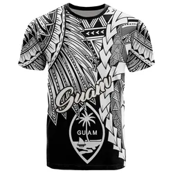 Guam Polynesian T-Shirt - Tribal Wave Tattoo White