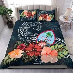 Alohawaii Bedding Set - Cover and Pillow Cases Guam Guam Hibiscus PolyAlohawaii Coat Of Arms Duvet Cover TH5