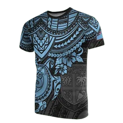 Fiji Polynesian Fiji Flag Blue Turtle Hibiscus Unisex 3D T-Shirt All Over Print ONCHR