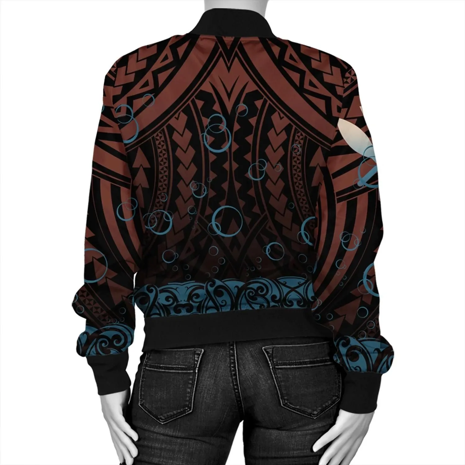 Alohawaii Jacket - Kanaka Shark Womens Bomber Jacket - Bubbles Style - AH - JH