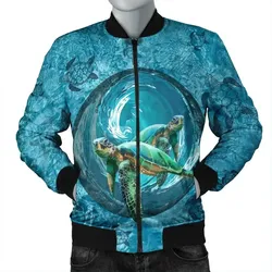 FamilyGater Jacket - Hawaiian Whirlpool Turtle Polynesian Bomber Jacket - AH - A0