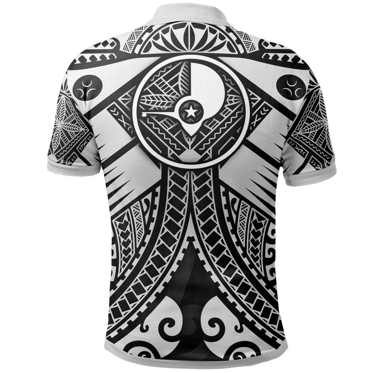 Yap Custom Personalised Polo Shirt - White Seal with Polynesian Tattoo