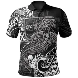 Fiji Polo Shirt - White Shark Polynesian Tattoo