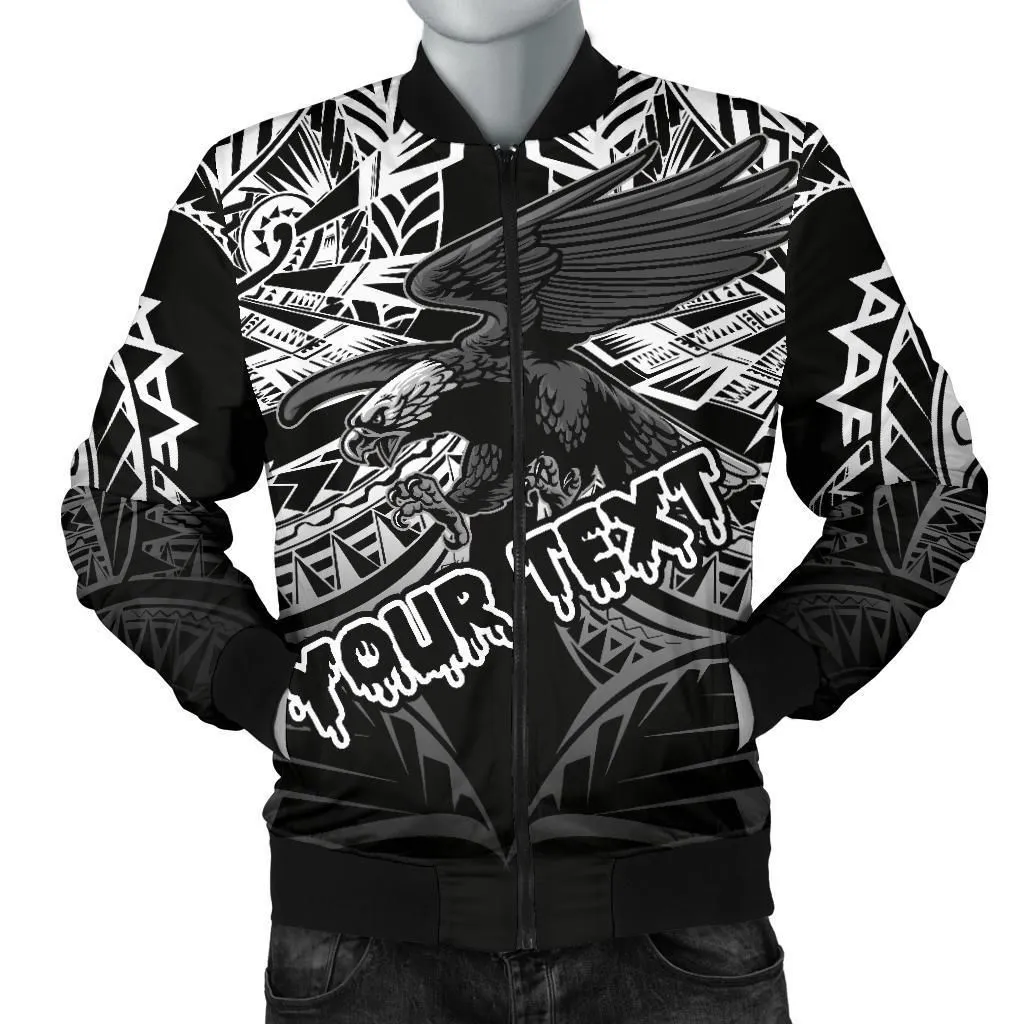 American Samoa Polynesian Custom Personalised Mens Bomber Jacket - Eagle Tribal Pattern