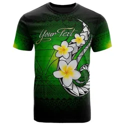 Polynesian Hawaii Custom Personalised T shirt - Plumeria Poly Pattern